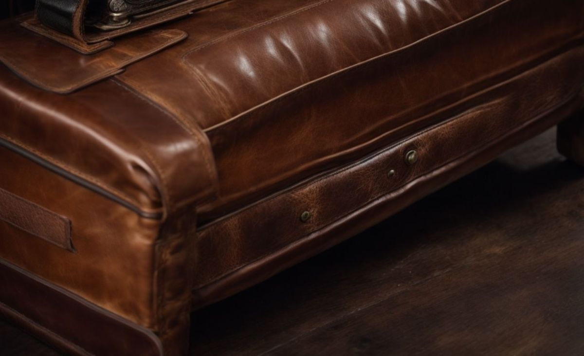 This beautiful distressed leather sofa is a timeless piece that